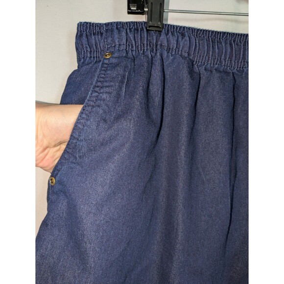Hasting & Smith Shorts 2X Womens Blue Chambray Pull On Drawstring Waist Lot of 2 - Picture 4 of 8